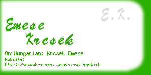 emese krcsek business card